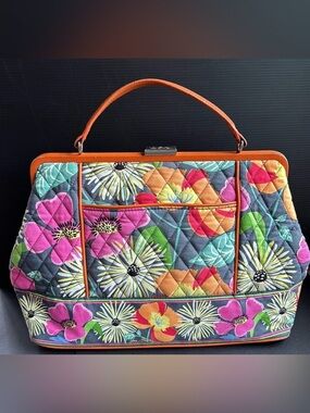 Vera Bradley BARBARA FRAME BAG Jazzy Blooms Multicolored Flowers Retired Print